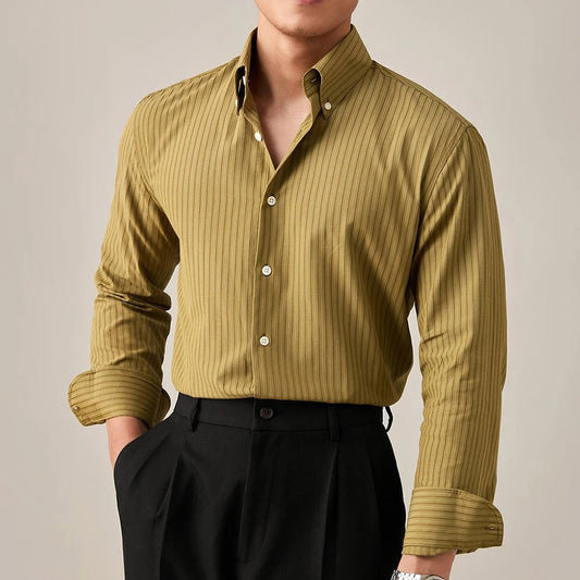 Prestige Olive Pinstripe Shirt
